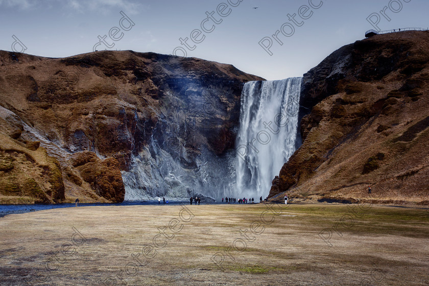 0506 Skogafoss full res 
 Seljalandsfoss waterfall, Iceland 
 Keywords: Iceland, Waterfall, Seljalandsfoss Waterfall, Distant, Nature, Winter, Cold, Frozen, Ice, Water